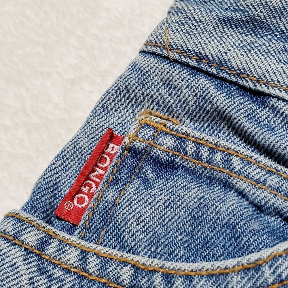 VINTAGE 1980s Bongo Light Stone Wash High Waisted Slim Tapered Skinny Leg Jeans - Picture 12 of 16